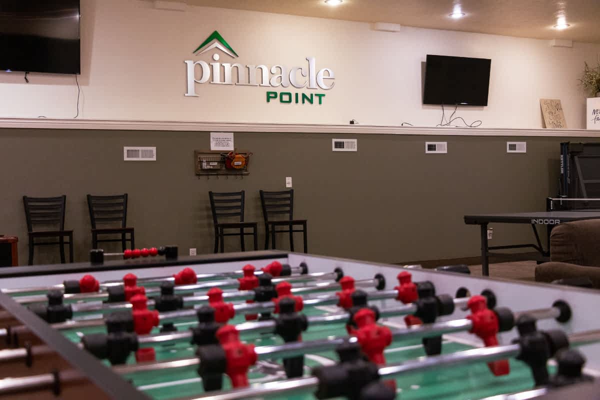 Lobby Game Room With Pool, Ping Pong and Foosball Tables