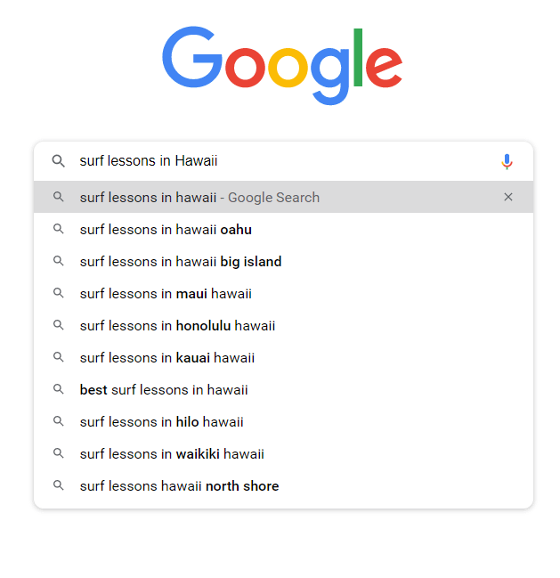 google search terms keywords