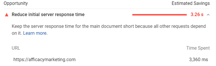 page speed opportunity
