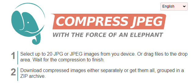 Compress JPG images for website page speeds